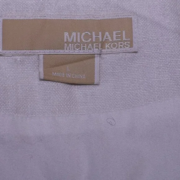 Michael Kors White Linen Vest Size Large - Picture 3 of 10